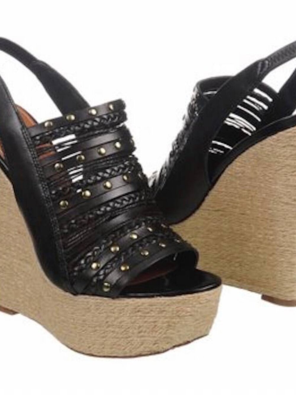 Steve Madden Breanna Black Wedge Platform Sandals